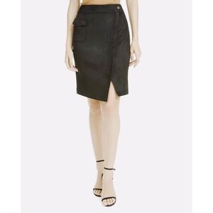 Anne Klein- Faux-Suede Cargo Skirt